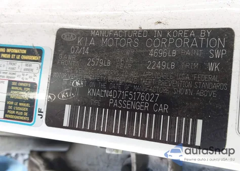 2015 Kia Cadenza Premium из США, поврежденный, VIN KNALN4D71F5176027